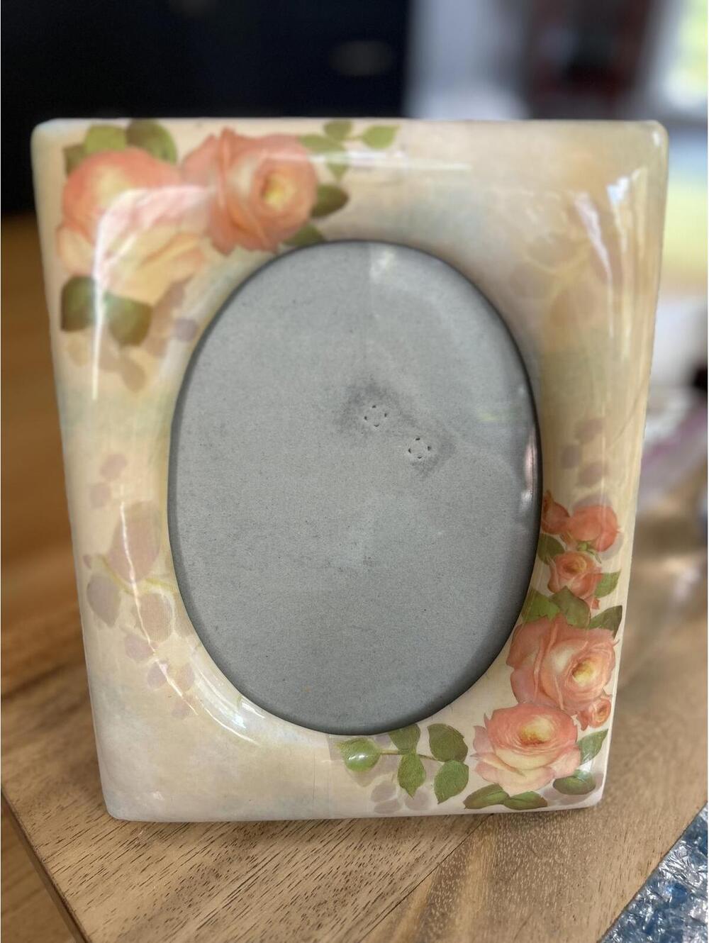 Floral Ceramic Picture Frame with Stand